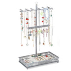 Meangood Jewelry Organizer Stand, 15.6" H Jewelry Tree Display Holder Stand for Bracelets Necklaces Earrings Rings, Gift for Women Girls (Silver) - color: Silver