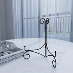 Iron Plate Stand for Display with Folding Design, Picture Stands for Tables, 12 Inch Large Easels for Displaying for Book, Art Piece, Photo and Platter, 12’’ Black