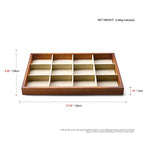 Oirlv 12 Grids Wood Jewelry Organizer Tray Stackable Jewelry Drawer Tray Bracelet/Watch Showcase Display Storage(Creamy-white) - color: Creamy-white 12 grid tray