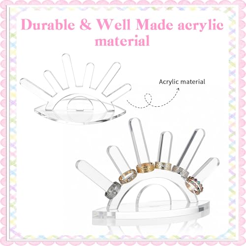 Acrylic Ring Holder, 6 Rod Ring Display Clear Rings Display Stand, Jewelry Organizer for Women Multiple Rings Storage