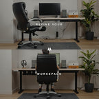No-Drill Under Desk Cable Management Tray - 2-Pack Wire Organizer for Standing Desk - Cord Management System with Power Strip Holder - L - size: Large