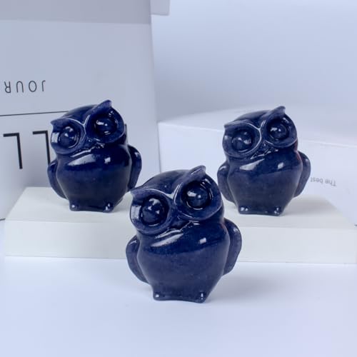 2 Inch Owl Figurine Handcrafted,Blue Aventurine Healing Animal Sculpture,Home Decor Unique Gift for Collectors,Crystal Artwork Nature Lovers Birthday Anniversary Present Spiritual Gift - color: Blue Aventurine Owl