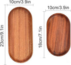 2 Pack Solid Wood Serving Platters and Trays of Natural Wood with Edge,Rectangular Avoid Sliding and Spilling Food (Walnut Trays x 2Pack) - color: Walnut Trays 2pack