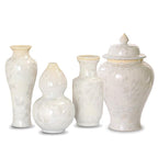 STORY&SUNS Handmade Tall Crystalline Glaze Ceramic Vase White Slender Neck Flower Vase for Home Decor Chinoiserie Decor Decorative Vase - style: Fish tail