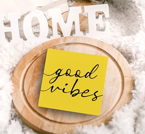 SRADMO Inspirational Quotes Wood Box Sign Desk Decor, Inspirational Wooden Block Box Sign Decoration for Home Office Shelf Table Fall Decor - color: yellow, size: 5″×5″