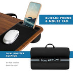 LAPGEAR Home Office Lap Desk with Device Ledge, Mouse Pad, and Phone Holder - Espresso Woodgrain - Fits up to 15.6 Inch Laptops - Style No. 91575 - color: Espresso Woodgrain, size: Home Office