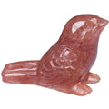 Strawberry Quartz Crystal Bird Carving Hand Carved Gemstone Bird Figurine 2.4 Inch Polished Animal Sculpture Healing Stone Home Office Desk Decoration Gift Collection - color: Strawberry Quartz Brid