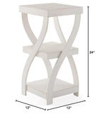 The Lakeside Collection Distressed Twisted Wood Accent Table - Distressed White - color: Distressed White
