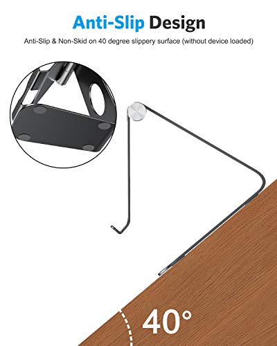 OMOTON Tablet Stand Holder Adjustable, T1 Desktop Aluminum Tablet Dock Cradle Compatible with iPad Air/Mini/Pro 11/12.9, iPad 10.2/9.7, Samsung Tab and More, Black - color: Black