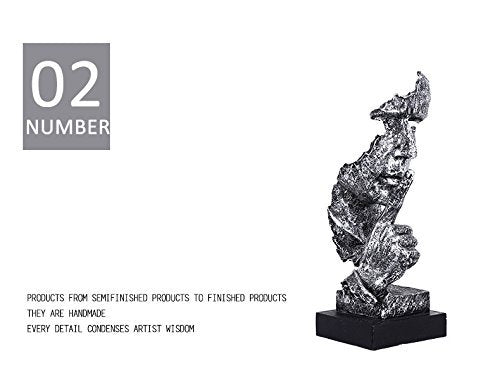 Creative Abstract The Thinker Statue Sandstone Face & Hand Statues and Sculptures Home & Office Desk Decoration (Sand Silence)
