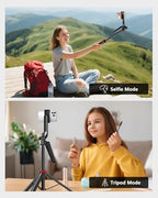 Aureday 72" Phone Tripod and Selfie Stick, Cell Phone Tripod Stand with Wireless Remote & Extendable Phone Mount for Travel/Selfie/Recording/Vlogging, Compatible with iPhone/Android/Camera - size: 72in