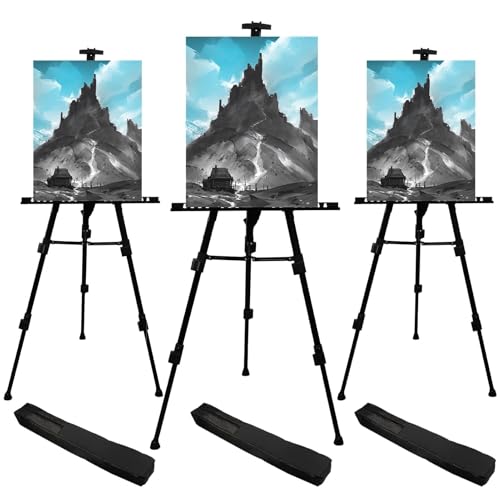RRFTOK Art Painting Display Easel Stand,72Inches Adjustable Easels for Painting Canvases Height from 22-72”for Table-Top/Floor Paint and Displaying,Black - 3-Pack. - style: 72B 3-pack