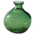 Mud Pie Recycled Green Spanish Rounded Small Glass Vase 7.5" x 6.5" Dia - size: 7.5" x 6.5" diameter