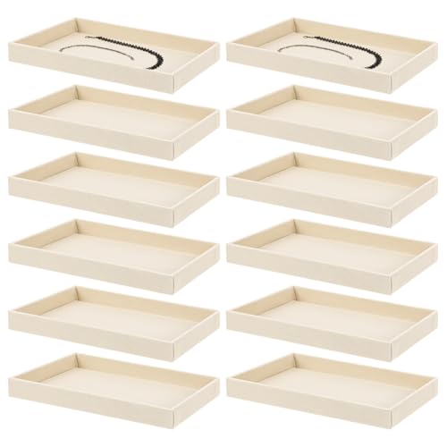 Yolev Jewelry Organizer Tray Stackable Velvet Jewelry Trays,Drawer Inserts Earring Organizer Adjustable Velvet Box Tray Earring Necklace Storage Ring Bracelet Display Case