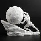 Veronese Design 8 1/8 Inch Sisyphus Pushing The Eternal Boulder Resin Statue Marble White Finish Home Decor Sculpture Greek and Roman Collectible - color: Marble White Finish