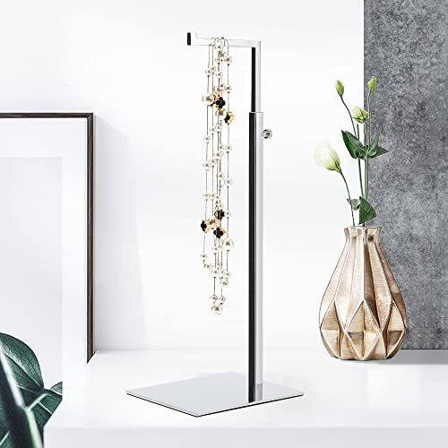 2 Pack Handbag Display Stands, Silver Purse Holder Display Stands, Adjustable Height Stainless Steel Hanger Rack for Retail Closet Vendors Display Luxury Bag Handbags Jewelry (RCS 50% Recycled Post-consumer Metal) - color: Silver