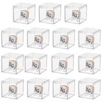 15 Pack Championship Ring Display Case Clear Acrylic Case Display Box for Sports Baseball Basketball Softball Golf Single Ring Coin Holder Stand, 2.16 Inch - size: 15 Pack