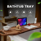 Lush & Style Premium Large Bathtub Tray Large & Thick 35x10 Inch, Acacia Wood Luxury, Waterproof, Non-Toxic, Adjustable Legs, No Tools Required,Caddy Tray, Luxury Bath Accessories,New Home Essenials