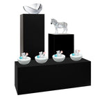shopPOPdisplays Black Laminate Display Pedestal - Fully Assembled - Museum-Quality for Sculptures, Retail Displays, Trophies with Matte Finish - 200 lb. Capacity (18" W x 18" L x 24" H) - size: 18" W x 18" L x 24" H