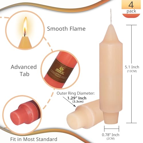 NJAO HOO Fall Short Taper Candle Orange 5 Inch Candlesticks Unscented Dripless Gradient Colored Tapered Candle Set for Home Dinner Party Halloween Decor, 4 Pack - color: Orange Gradient, size: 5 In
