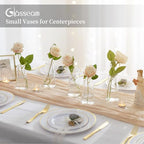 Glasseam Clear Flower Vases for Centerpieces: Modern Glass Vase Set of 24 for Wedding Party Centerpiece Home Table Decor 5.5In Small Bud Vases for Flowers Rose Tulip Stems - size: Clear-24pcs