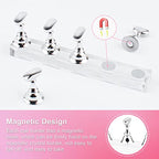 Nail Stand Acrylic Nail Art Display Stand Magnetic Nail Tips Practice Holder 54 Pcs Reusable Adhesive Putty for DIY Painting Nails Stand kit (silver) - color: silver