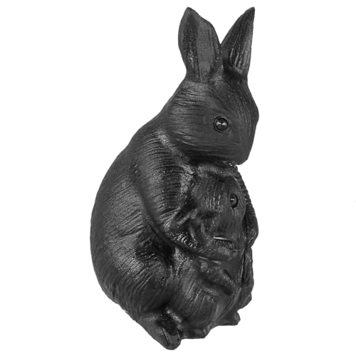 Nupuyai Hand Carved Rabbit Statue for Home Decor, Natural Black Obsidian Crystal Figurine Stone Sculpture Decoration for Fengshui - style: Rabbit