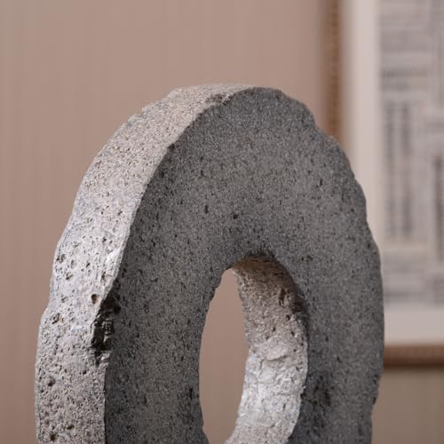 HAUCOZE Modern Sculpture Decor Abstract Statue Figurine Screen Art Table Centerpiece Gift for Living Room Office Polyresin 13.8 inch - size: 9.8x13.8inch