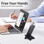 Cell Phone Stands, Desktop Stand, Luxury Nature Wood Simple Phone Stand, Compatible with iPhone & All Cell Phones, Ultra-Stable, Portable & Non-Slip Design, 2 Pieces, Black - color: Black
