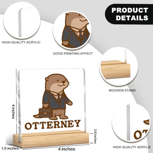 Lawyer Gifts for Women Men Funny Office Decor Funny Office Gifts Work Desk Decor Cute Sea Otter Acrylic Sign for Women Men Lawyer Coworker - color: Otterney