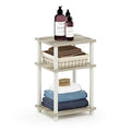 Furinno JUST Side Table, 3-Tier End Table, Open Shelves Night Stand, Bedside Table, Toolless Assembly, for Living Room, Bedroom, Bathroom, Sonoma Oak - color: Sonoma Oak/White, size: 3-Tier, Round Pole, style: 1-Pack