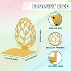 Peacoblue Metal Bookends for Shelves, Modern Decorative Heavy Duty Study Book Support Stoppers for Office Desk Shelf Room 5.3"x4.3"x6.1" Cast Iron Simple Golden Book Ends, 1 Pair (Golden Artichoke) - style: Golden Artichoke
