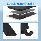 Cell Phone Stand, Adjustable Angle and Height Cell Phone Holder for Desk, Foldable and Portable, Anti-Slip Silicone Pad, Compatible with All Mobile Phones and 4-8 Inch Devices (Black&White) - color: Black&White