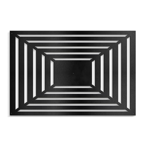 SIGNLEADER Metal Wall Decor Rectangles Gradient Minimalist Modern Luxury Wall Sculpture Hangings 3D Statue Home Decoration for Living Room, Bedroom, Bathroom, Kitchen, Fireplace, Office - 18" Black - color: Gry05-2405-m05, size: 18" Black