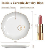 Gifts for Women – Initials Ceramic Jewelry Dish for Earrings, Necklaces, Bracelets, Rings, Watch, and Keys – Mother’s Day, Christmas, and Birthday Gifts for Women (g) - color: g