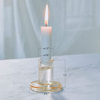 12pcs Amber Taper Candle Holders, Glass Crystal Candlestick Holders Bulk, Clear Candle Holders for Dining Table Centerpiece - color: Amber 12pcs