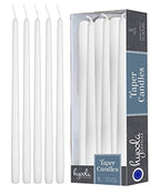 Hyoola Tall Taper Candles - 16 Inch White Unscented Dripless Taper Candles - 14 Hour Burn Time - 8 Pack - size: 16 Inch
