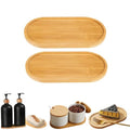 2PCS Bamboo Bathroom Trays - Suitable for The Bathroom,Kitchen,Breakfast Tray and Decorative Tray (7.68 in * 3.74 in) - size: 7.68 in * 3.74 in