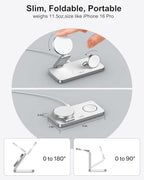 UEQ Foldable 3 in 1 Wireless Charging Station for Apple Compatible with Magsafe Charger Stand,Magnetic Wireless Charger Station for iPhone 17 Air 16 15 14 13 12 Series,Airpods Pro,Apple Watch (White) - color: White