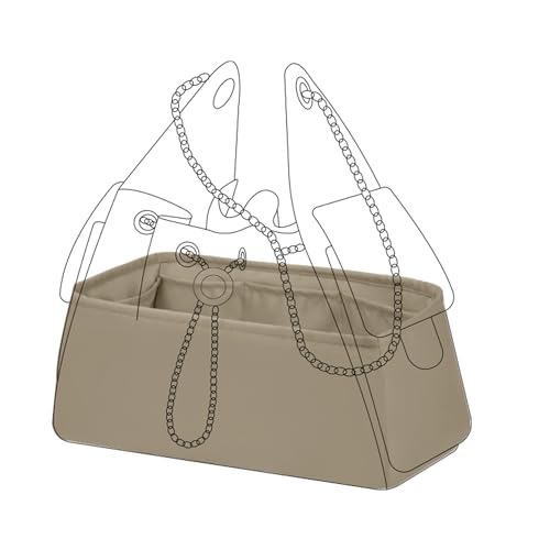 DGAZ Silk Purse Organizer Insert Fits Chanel 25 Handbags，Silky Smooth Bag Organizer，Luxury Handbag & Tote Shaper(Gris Tourterelle,Medium) - color: Gris Tourterelle, size: Medium