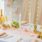 Glass Taper Candle Holders: Crystal Clear Candlestick Holders Modern Small Candle Stick Holder for Wedding Table Centerpiece Party Dinning Home Christmas Set of 4 - size: 4Pcs