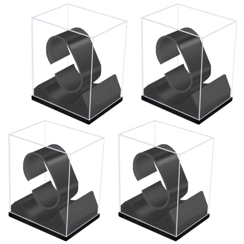 Watch Display Stand with Box 4PCS C Shape Single Watch Bracelet Display Rack Wrist Watch Display Holder Riser Fine Exhibition Store Trade Show for Jewelry Display Home Decor Retail Use