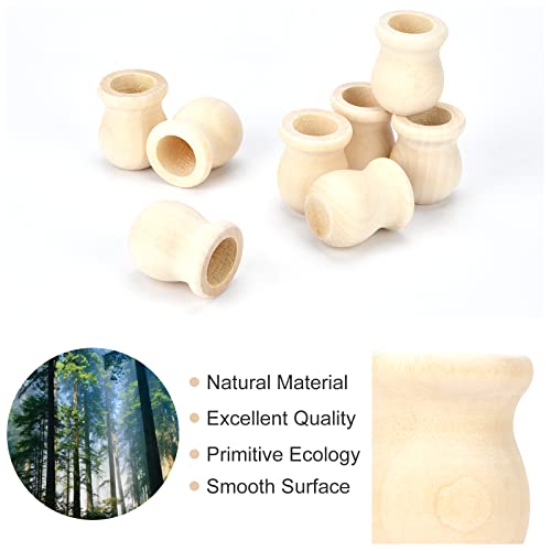 GORGECRAFT 1.5 Inch 10pcs Unfinished Wood Candle Cups Blank Candle Holders Wooden Candlesticks 4/5 Inch Hole Classics Flower Container for Hand Painting Crafts Home Wedding Decorations (Pack of 2) - size: 1.57x1.34inch,0.8inch (Pack of 2)