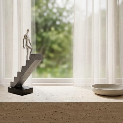 Inspirational Silver Climbing Man Figurine – Decorative Resin Sculpture Symbolizing Love, Motivation & Growth, for Office, Home, or Special Occasions
