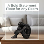 Sagebrook Home Modern Glam Resin Sculpture - Thoughtful Seated Figurine - Polyresin Metallic Bronze Finish - Elegant Home & Office Decor - Artful Accent for Living Room & Bedroom - 16" Bronze - size: 13.0" H