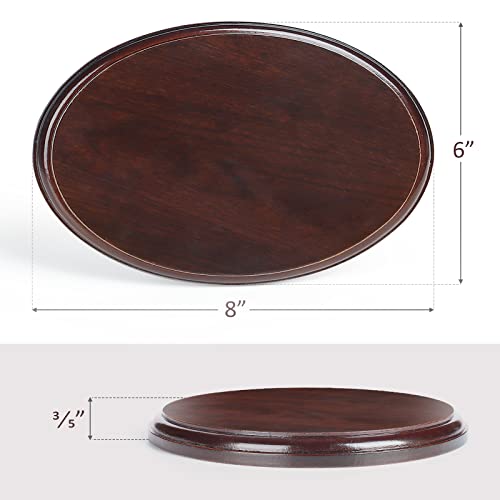 Falling in Art Wood Oval Base-Hand Casting Structure Base, DIY Crafts, Keepsake Display, Art Exhibition, Home Decoration, 6x8 - size: Oval 6''x8''