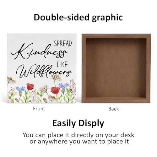 3 Pcs Inspirational Wood Box Sign Set, 5x5 Inches Motivational Quotes Wooden Blocks, Rustic Table Centerpiece Decorations - color: 3pack A