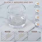 4PCS Stone Drying Tray for Bathroom Sink and Kitchen Counter, Fast Drying Diatomite Stones Soap Trays, Diatomaceous Coaster, Vanity Trays, Water Absorbing Stone Tray for Sink - color: White 4stripes