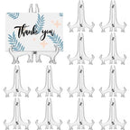 LonlyEagle 12 Pack 3 Inch Clear Plastic Easels or Stand/Plate Holders to Display Pictures or Other Items at Weddings, Plate Stands for Home Decoration, Birthdays, Tables - size: 3 inch