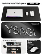 YSAGi Leather Desk Pad Protector, Office Desk Mat, Large Mouse Pad, Non-Slip PU Leather Desk Blotter, Laptop Desk Pad, Waterproof Desk Writing Pad Office and Home (Black, 35.4" x 17") - color: Black, size: 35.4" x 17"